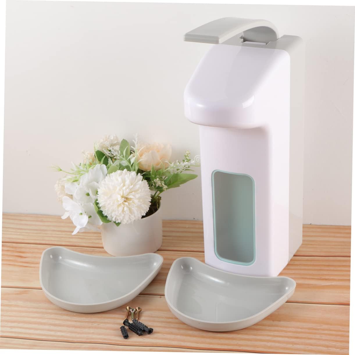 1pc Wall Mounted Manual Soap Dispenser Elbow Pressing Hand for Hotel Hospital Kitchen and Bathroom Use and Material