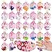 FiGoal 30 Pack Valentine's Day Keychain in 30 Designs Dinosaur Unicorn Key Chains with 30 Valentine's Day Boxes Kids Classroom Prize Student Toy Present Party Favor Goodie Bag