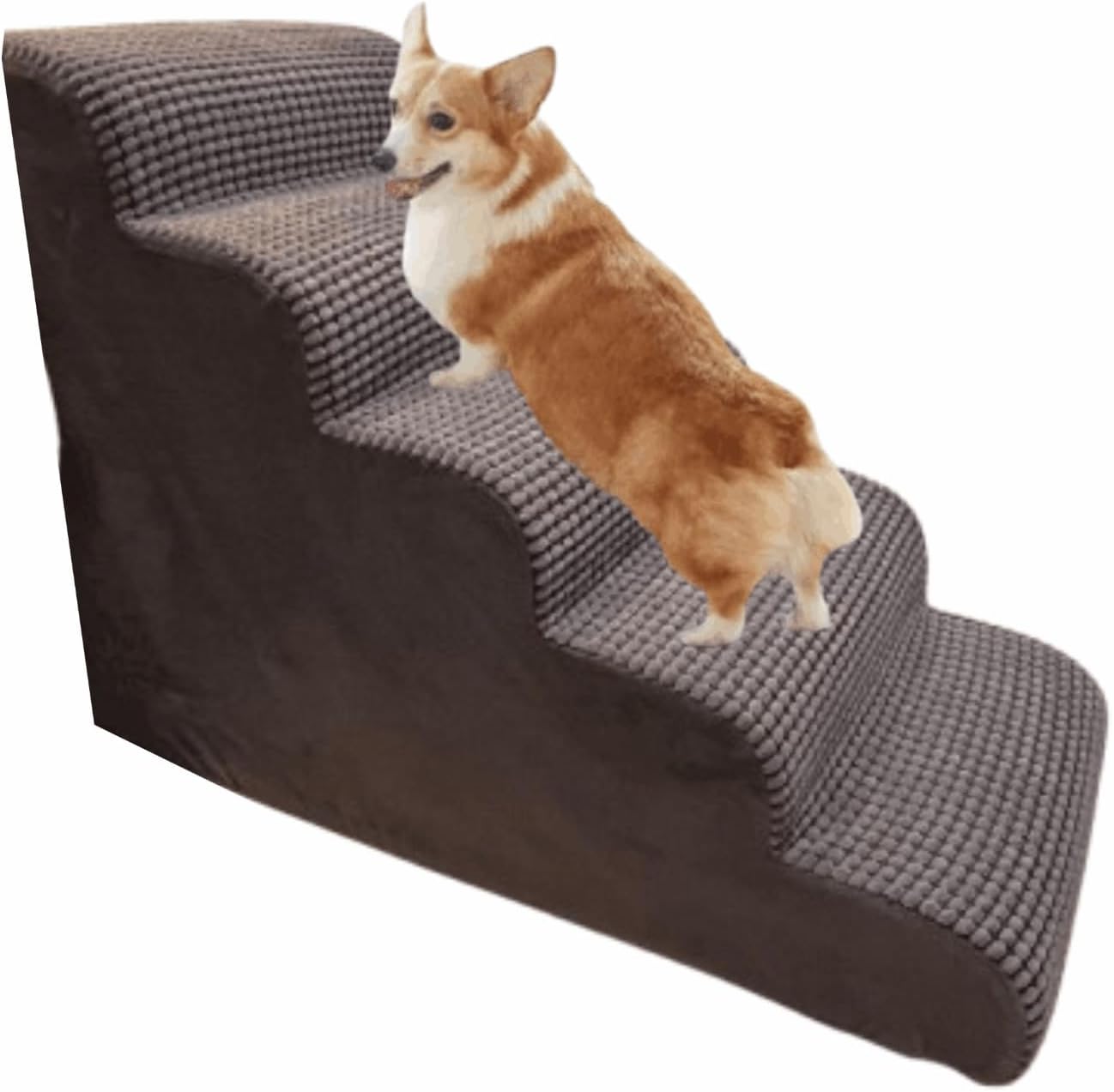 MAKK Essentials 5-Step Ramp for Small Pets, Big Pets – Bed & Furniture Access, Portable with Handle & Pocket, Couch, Pet Stairs with Non-Slip Bottom Design, High Density Foam, Grey MAKK Essentials 5-Step Ramp for Small Pets, Big Pets – Bed & Furniture Access, Portable with Handle & Pocket, Couch, Pet Stairs with Non-Slip Bottom Design, High Density Foam, Grey