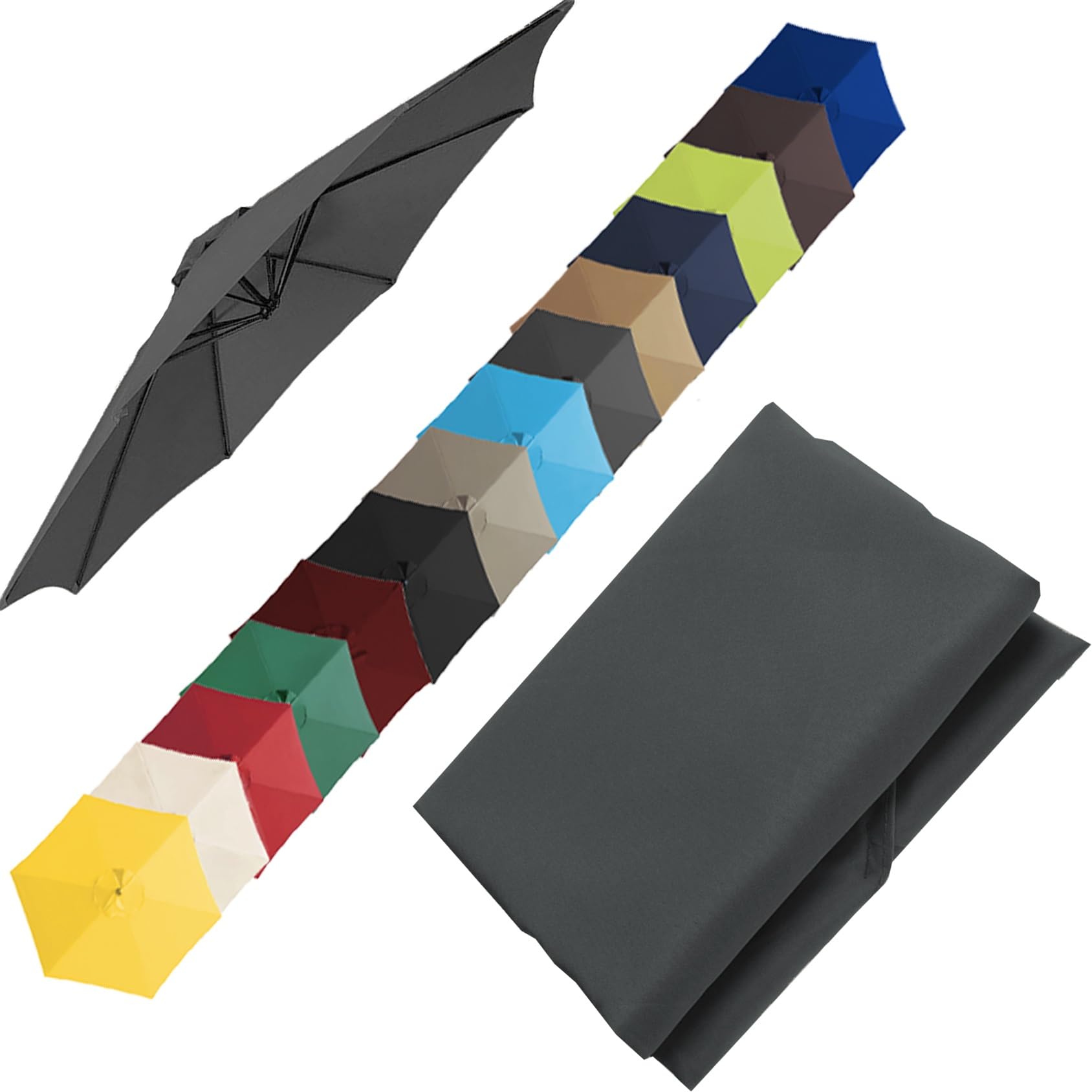 Replacement Canopy Top, Patio Umbrella Replacement Cloth, Garden Canopy Cover Replacement Cover For 200cm(6.5')-6 Arms 270cm(8.8')-6 Arms 270cm(8.8')-8 Arms 300cm(9.8')-6 Arms 300cm(9.8')-8 Arms(Color