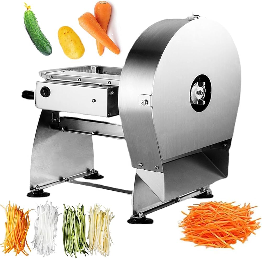 SENJINGHUA Electric and Manual Commercial Vegetable Shredder Machine,Commercial Food Shredding Machine,2X2,3X3,3.5X3.5mm,for Potatoes Carrot Cabbage(Size:3.5 * 3.5mm)
