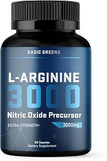 L-Arginine 3000mg Nitric Oxide Supplement for Men and Women – Non-GMO Vegan Capsules with Beet Root for Circulation, Endurance, Energy, Stamina, Performance and Workout Support – 90 Caps