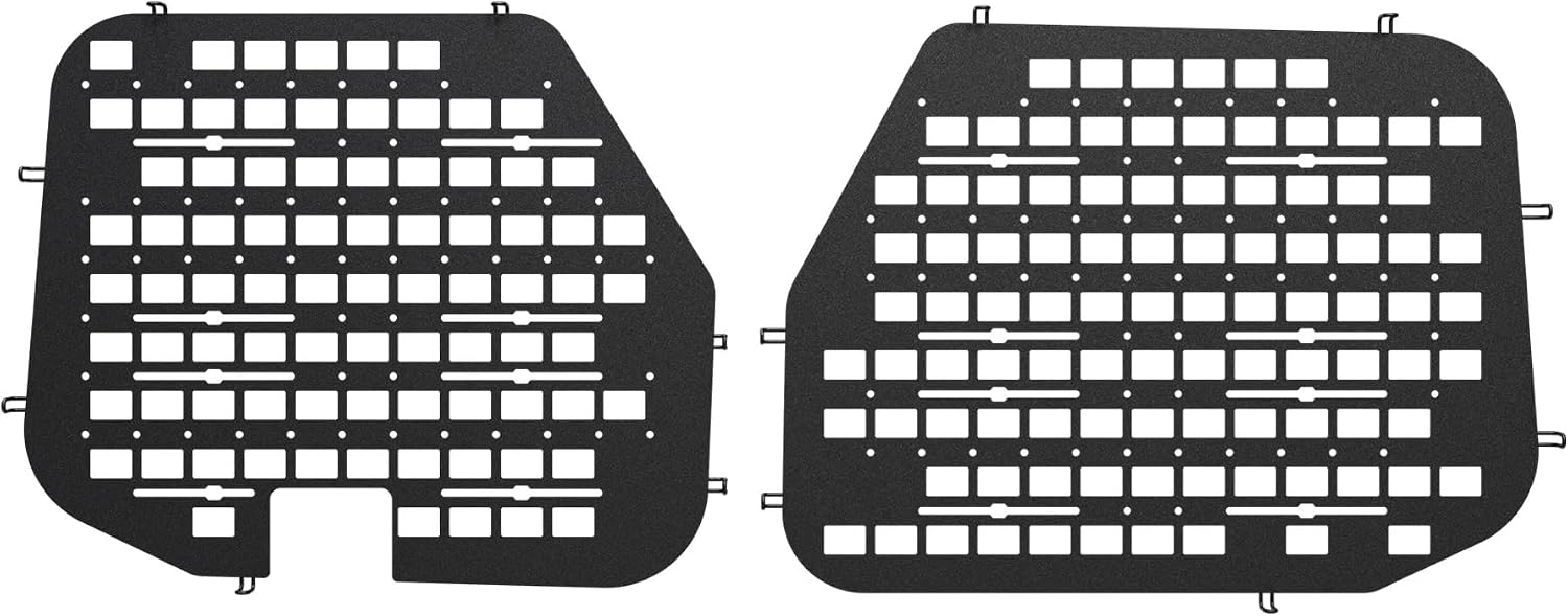 MELIPRON Van Window Security Screens Fit for Ford Transit Low Roof Rear Door, Anti-Theft MOLLE Van Window Guards, Steel Safety Screens for Cargo Vans