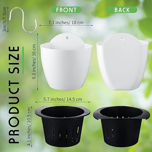 Miniatura 3 de Dandat Paquete de 20 macetas de pared de 7.1 pulgadas, macetas de pared de plástico de riego automático, macetas de hierbas montadas en la pared,