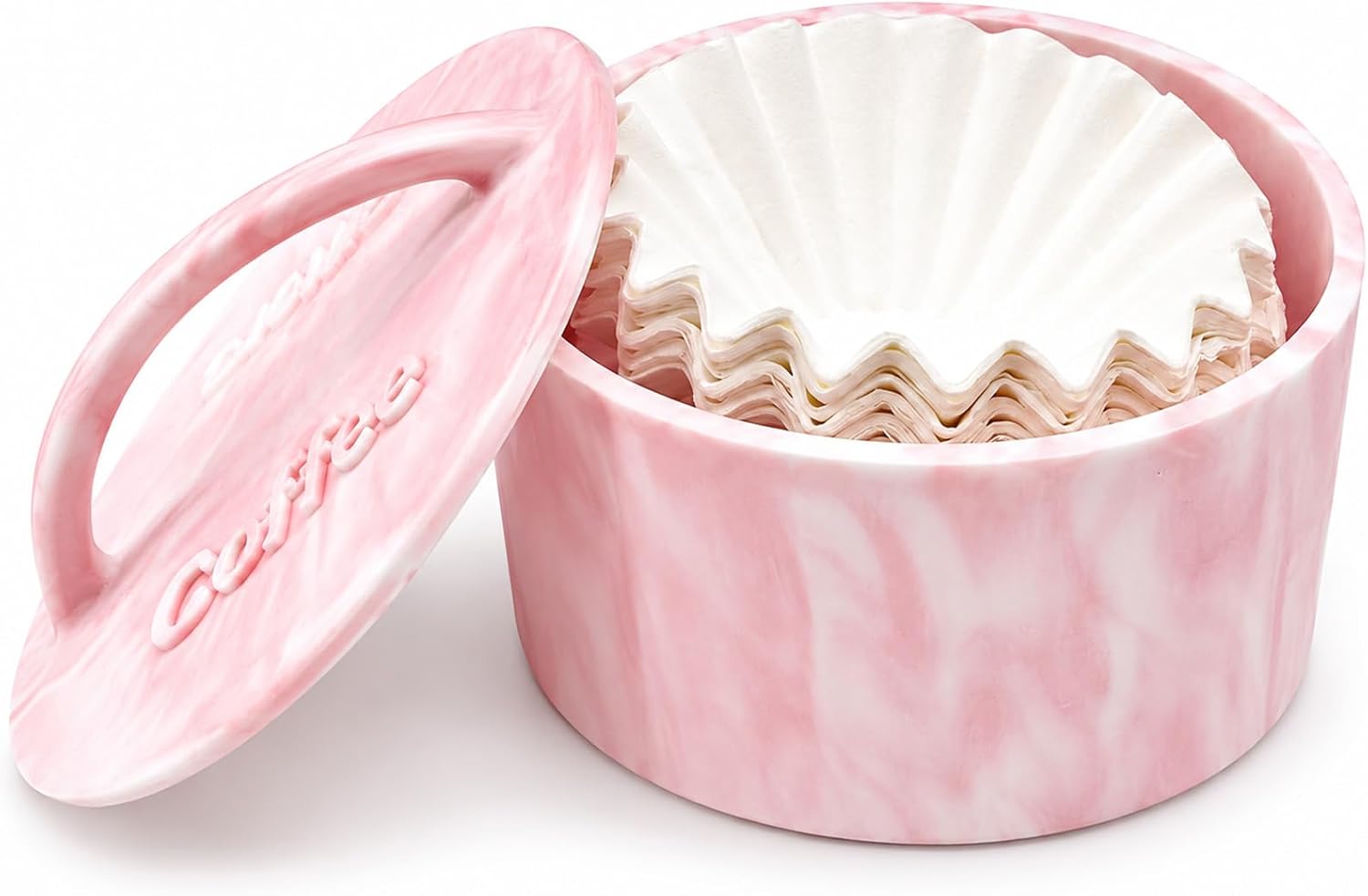 Coffee Filter Holder with Lid, Coffee Filter Holders for Counter, Coffee Filter Paper Storage Container Dispenser for Coffee Bar Accessories Decor