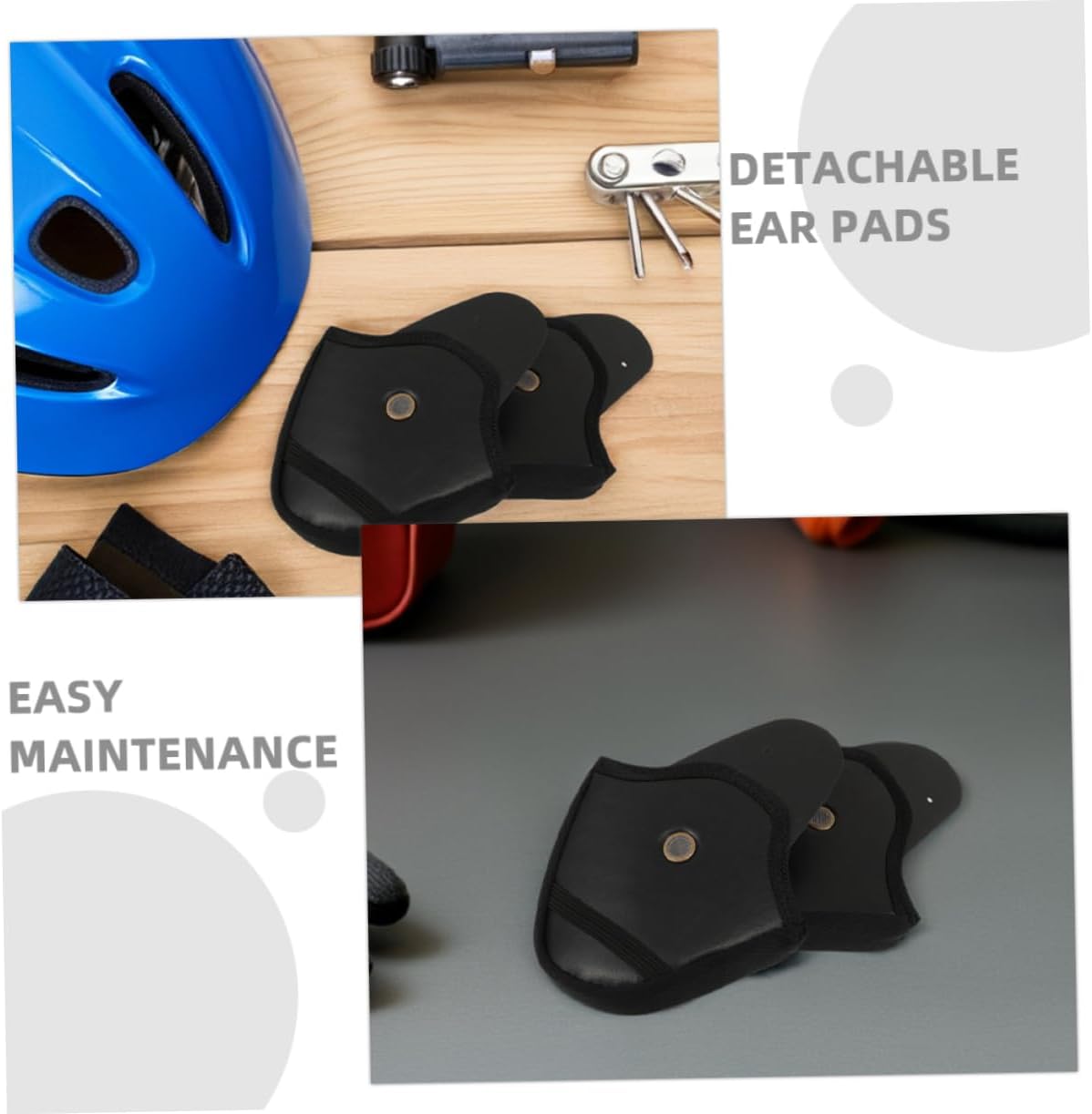 Toddmomy 4pcs Motorcycle Helmet Ear Covers Removable Ear Warmers Wind Noise Reduction Comfortable for Cold Weather Riding