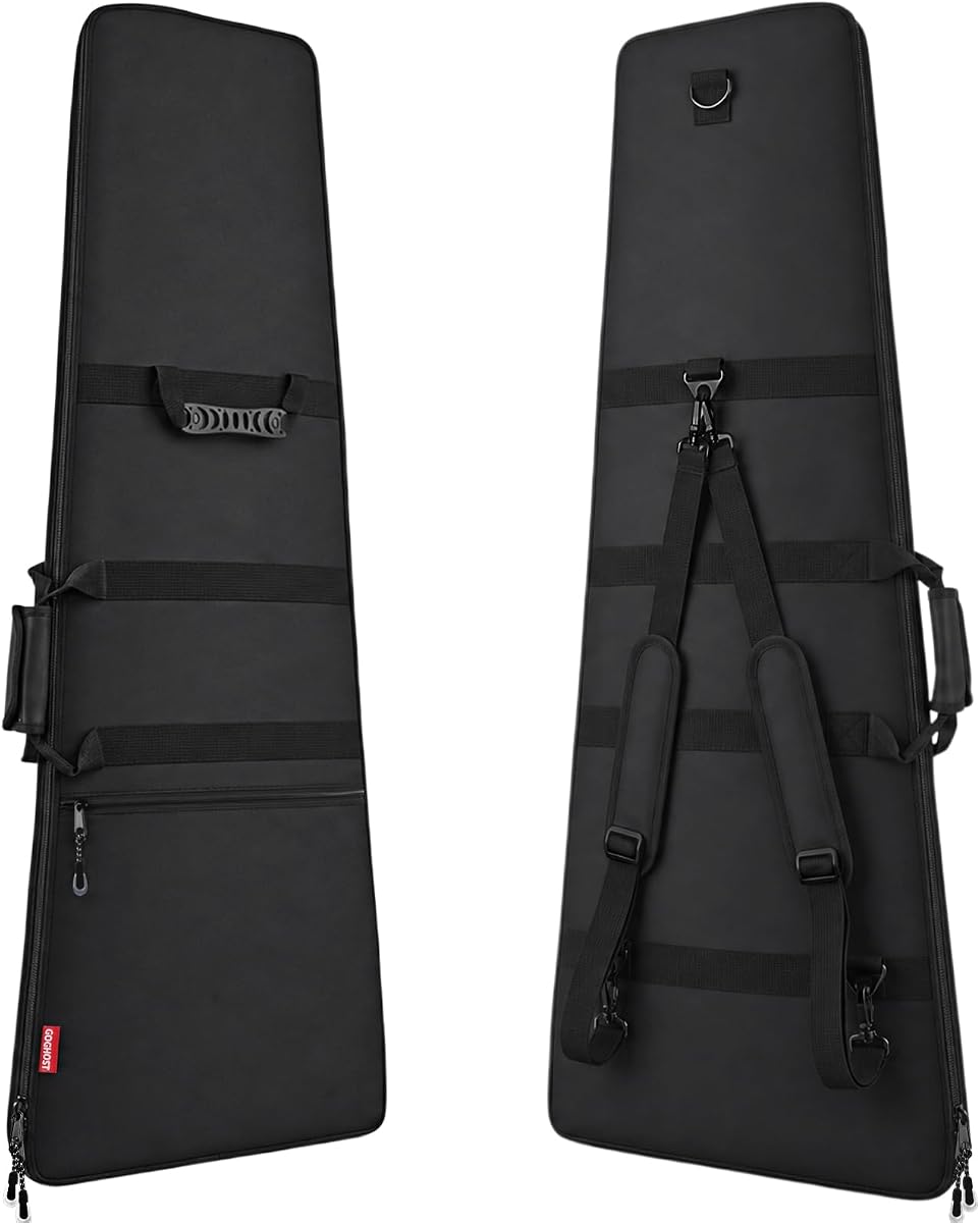 Electric Guitar Gig Bag 0.6" Thick Foam Padded Water-Resistant | Padding Adjustable Backpack Straps Soft Case Fits Flying V, Explorer, Jackson-Style and More, up to 47.5" in Length