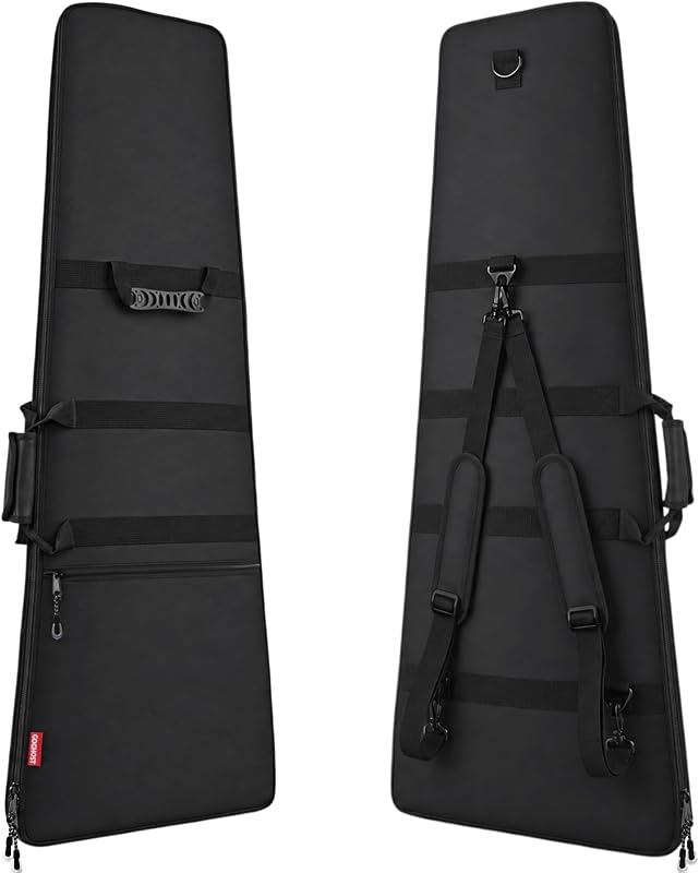 Electric Guitar Gig Bag 0.6" Thick Foam Padded Water-Resistant | Padding Adjustable Backpack Straps Soft Case Fits Flying V, Explorer, Jackson-Style and More, up to 47.5" in Length