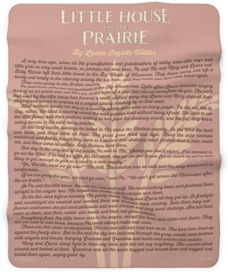 Storiarts Little House on The Prairie Sherpa Fleece Book Blanket Pink 60" × 80"