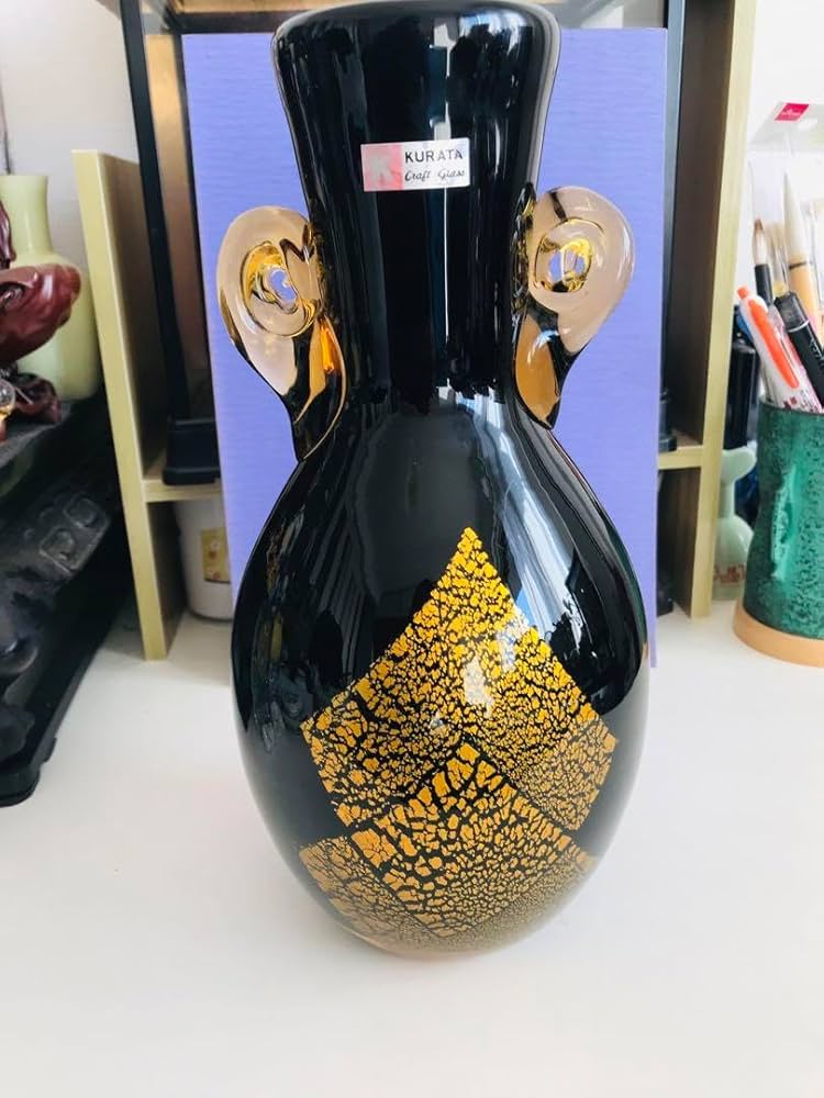 ラスター硝子ヴィンテージ花瓶ミルク硝子KURATA CRAFT GLASS職人技 ラスター硝子ヴィンテージ花瓶ミルク硝子KURATA CRAFT GLASS職人技