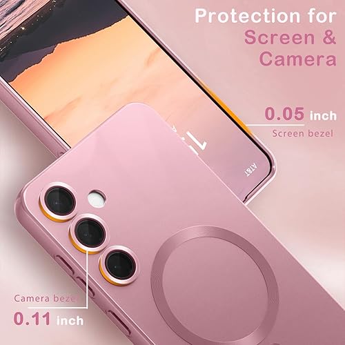 Miniatura 4 de Funda Magnética para Samsung Galaxy S25 Plus para Mujeres Hombres Niñas [Compatible con MagSafe] [Protector de Lente de Cámara] Mate Bonita Delgada