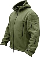 Vista 1 de ReFire Gear Chaqueta táctica militar deportiva de hombre con capucha de lana para clima frío Verde militar