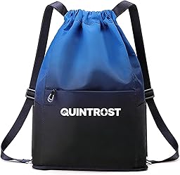 Quintrost Mochilas de Cuerdas Impermeable Bolsa de Deporte, Gran Capacidad Nylon Mochila de Gimnasio con Cordón para Hombre Mujer, Gym Bag de Cincha para Escolar, Senderismo, Casual, Viaje, Playa