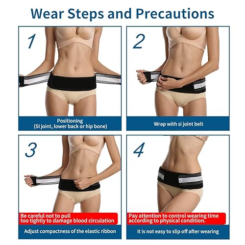 Miniatura 6 de Back Support Belt for Women,Si Belt,45" Back Brace for Men Lower Back Suitable for 28-43" Hip Bone,Relieve Lower Back,Pelvis and Sciatica Pain.