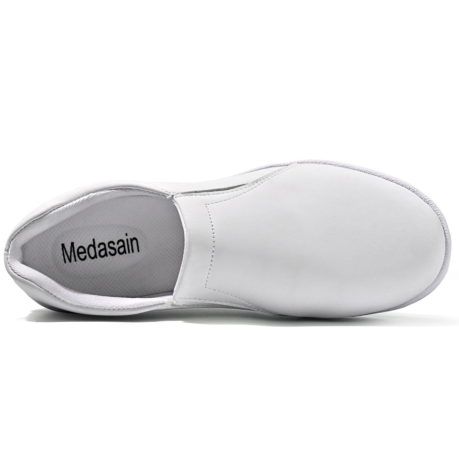 Medasain Women's Nurse Shoes Slip On Healthcare Work Shoes Resistant Lightweight Design for All Day Comfort Nursing Footwear White,8