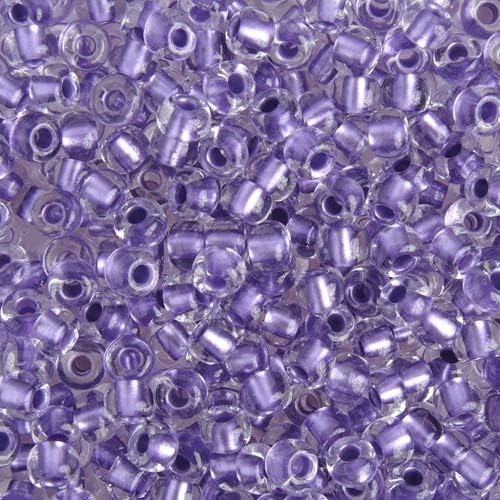 Czech Glass Seed Beads 2/0 (6.1mm Diameter) Crystal Purple Lined Metallic DIY Jewelry Making Beads - 500g Bulk Bag by Preciosa (Jablonex)
