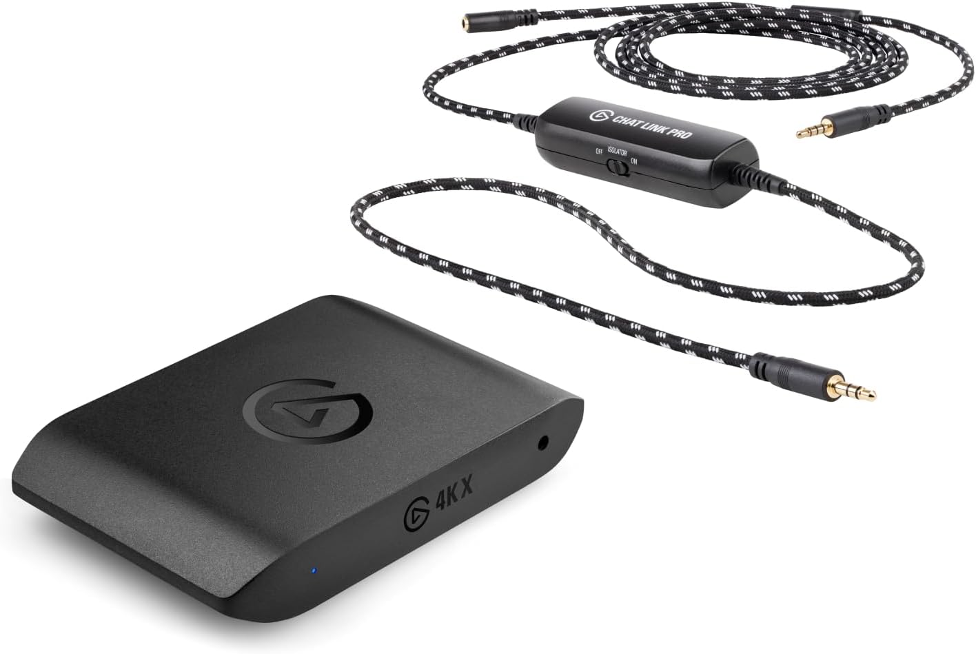 Elgato 4K X External Capture Card & Chat Link Pro – USB Type-C, for PS5, PS4, Nintendo Switch, Capture Voice Chat, Gameplay Sound, Extra Long Cable