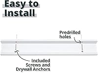 Vista 4 de Greenco Estante para fotos, juego de 2 estantes flotantes montados en la pared para dormitorio, sala de estar, cocina, baño, guardería, acabado