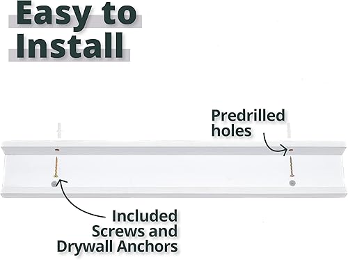 Miniatura 4 de Greenco Estante para fotos, juego de 2 estantes flotantes montados en la pared para dormitorio, sala de estar, cocina, baño, guardería, acabado