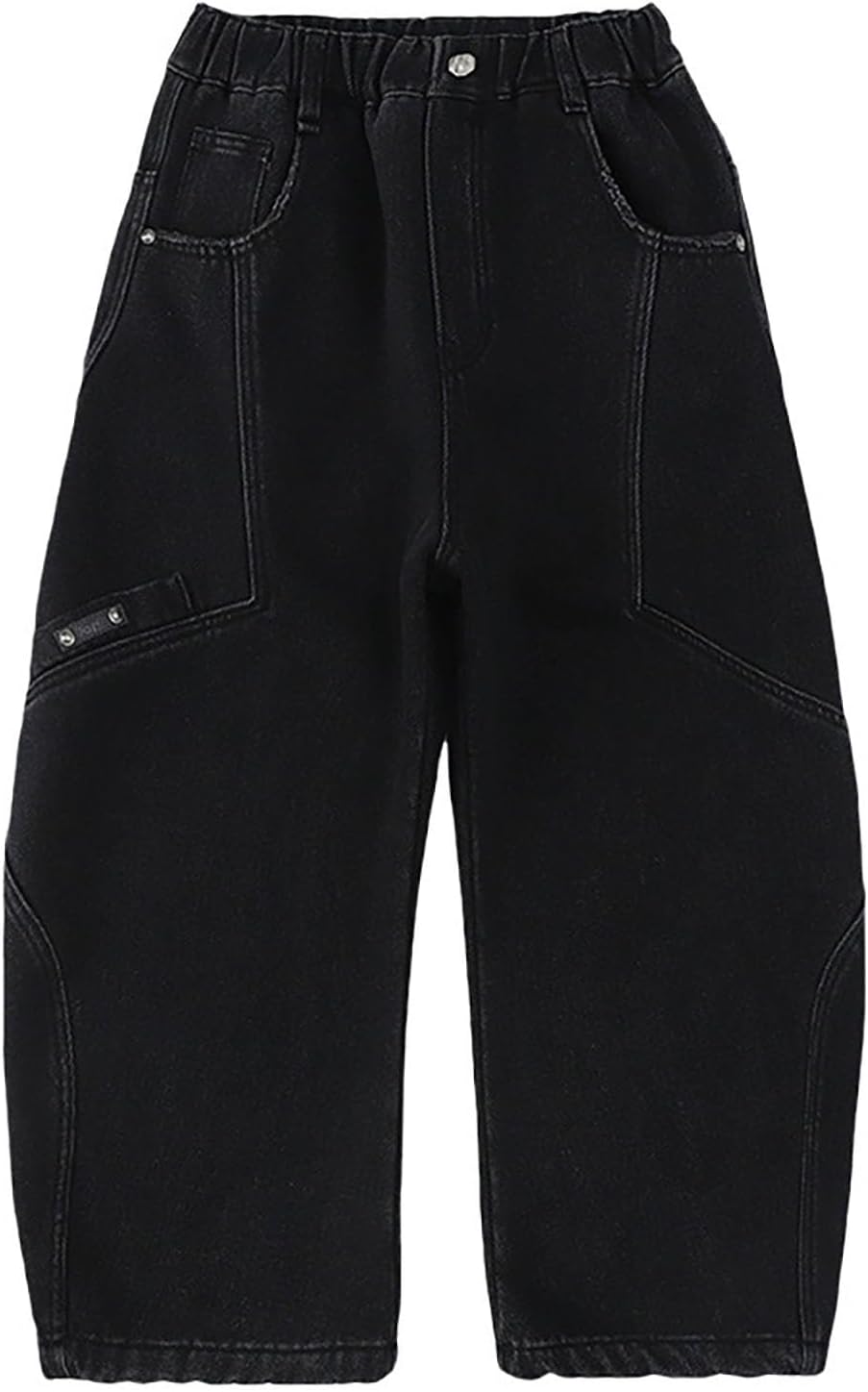Baggy Jeans Boys Y2k Wide Leg Denim Pants Loose Cargo Elastic Waist Jeans for Kids Trendy Casual Pants with Pockets