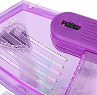 Vista 5 de Acuario pequeño de acrílico de tres áreas, mini pecera, para Betta para peces pequeños (morado)