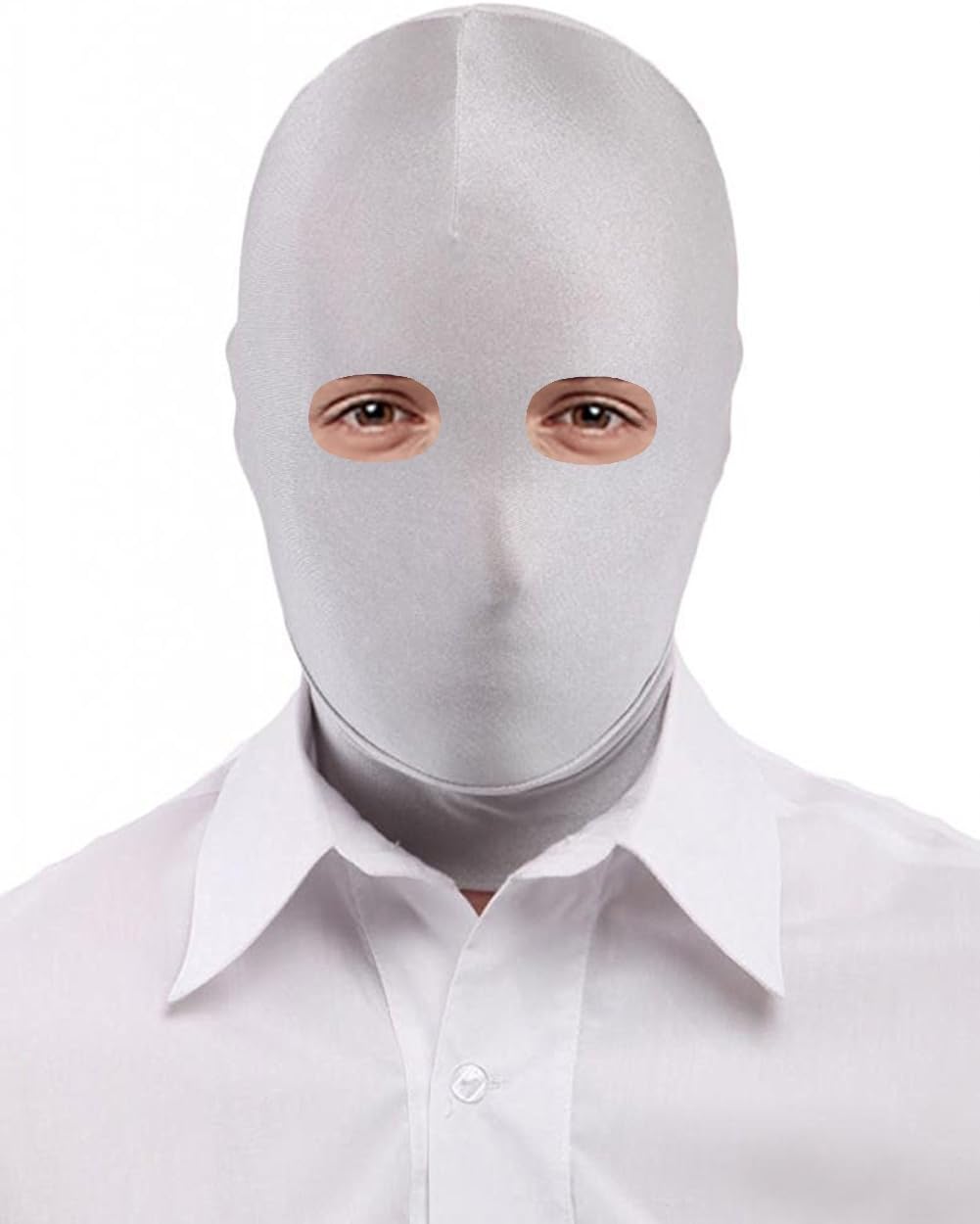 Seeksmile Unisex Spandex Zentai Hood Mask for Halloween Cosplay Costume Hood Open Face Faceless Mask