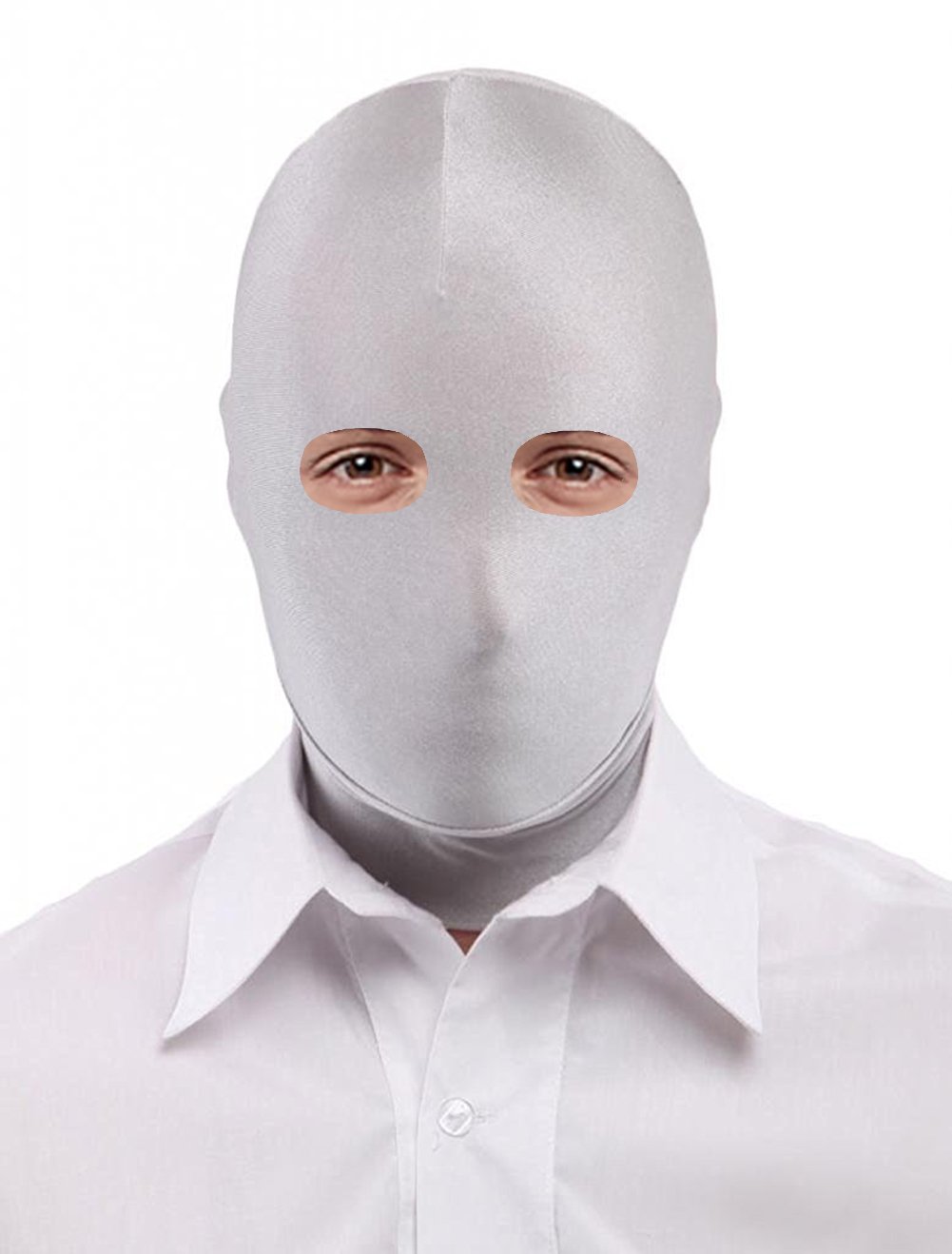 Seeksmile Unisex Spandex Zentai Hood Mask for Halloween Cosplay Costume Hood Open Face Faceless Mask