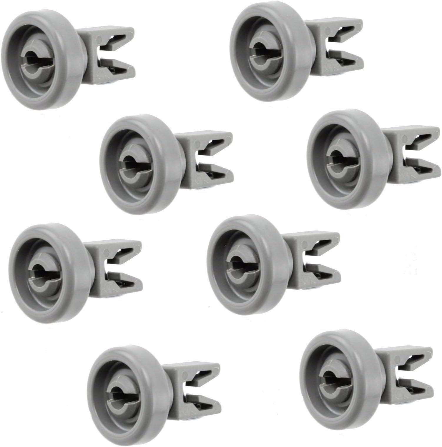 8X Dishwasher Upper Basket Wheel For Zanussi 50269970005 50278101006 50269921008 50286967000 25mm Top Bottom Roller Runner & Clip Axle