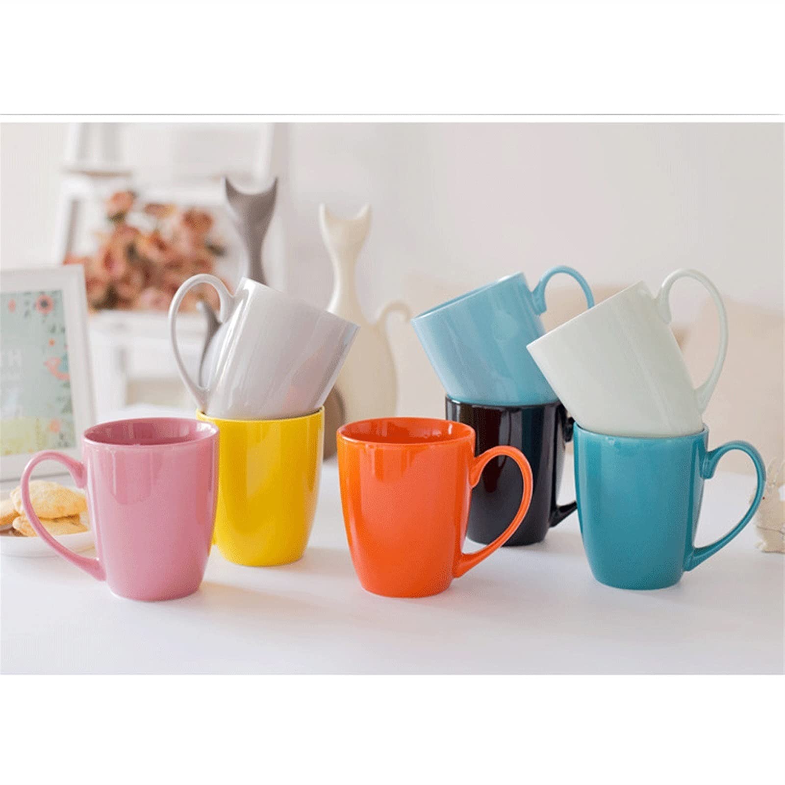 Tazze da caffè, tazze da tè, tazze da latte, semplici tazze in ceramica a tinta unita, tazze da caffè, tazze da colazione, tazze da tè, tazze per bevande calde, studenti, regali per impiegati o u