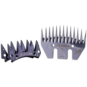 Lister Countryrange Countryman Pack - Professional Sheep Shearing Comb & Cutter Pack - 76mm General Purpose Convex Comb with 2 Claw Cutters - For Fusion, Skorpion & Outback Shears - 228-13700