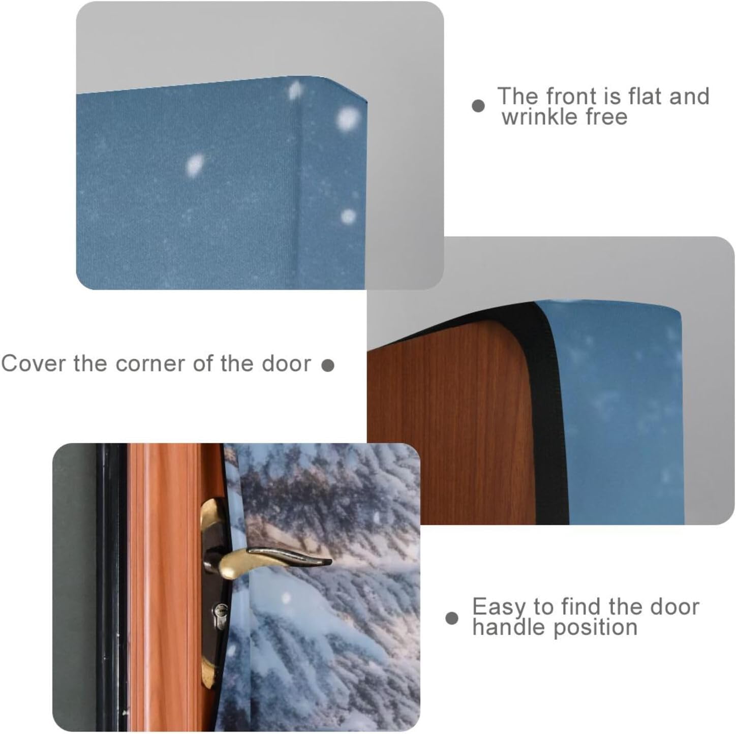 Burbuja Snowy Forest Door Cover, Stretch Fabric Backdrop Door Porch Covers for Home Party Holidays Decoration, 35x79 In