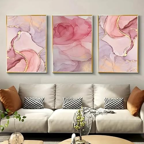 LMYSXAOZ Abstract Wall Art Canvas Painting Print Nordic Luxe Gilt Picture Turquoise Gold Foil Marble Texture Poster Decoration for Home No frame