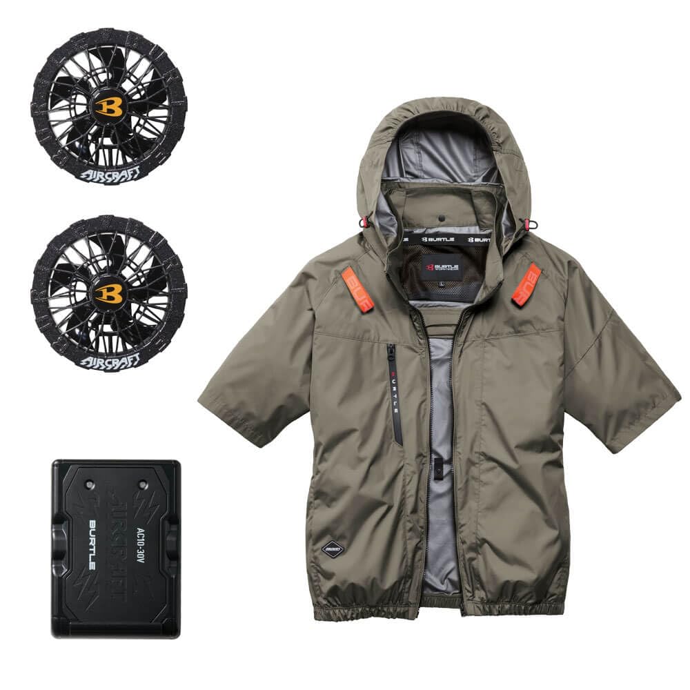 Amazon.co.jp: [BURTLE] [バートル] エアークラフト 半袖ブルゾン +