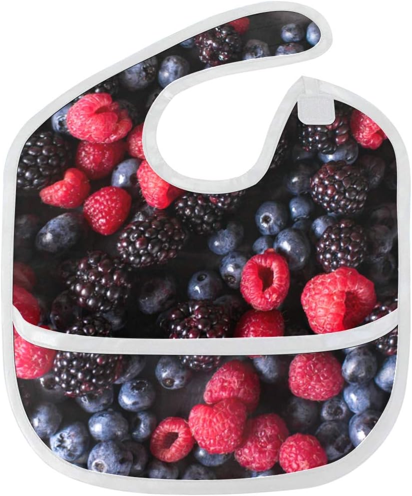 Blackberries Fresh Fruit Custom Soft Waterproof Stain Odor Resistant Baby Feeding Dribble Drool Bibs Burp Cloths For Infant Overall For 6-24 Months Kid Gift