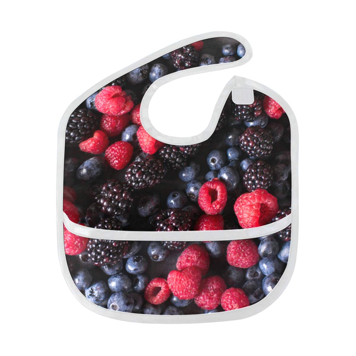 Blackberries Fresh Fruit Custom Soft Waterproof Stain Odor Resistant Baby Feeding Dribble Drool Bibs Burp Cloths For Infant Overall For 6-24 Months Kid Gift