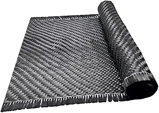 Carbon Fiber Fabric Roll 6.5ft x 12â€Fabric Mesh Carbon Fiber Cloth 12k/400g Twill Weave Carbon Fiber Sheet Pure Fabric Roll for Cars for Structural Reinforcement on Concrete Walls, Basements, Boats DI