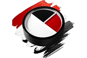 Triple-Tone Halloween Face & Body Paint – Fearsome Black, Ominous White, Daring Red