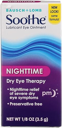 Bausch Lomb Soothe - Lubricante para ojos terapia nocturna para ojos secos 013 onzas paquete de 4