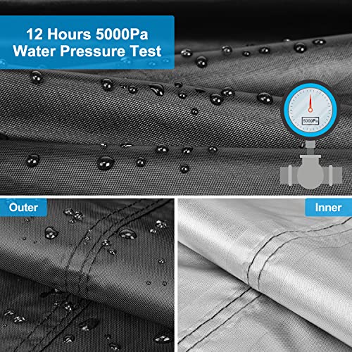 Mrrihand Trailerable Boat Cover Waterproof With Motor Cover, Heavy Duty Uv Resistant Marine Grade Polyester, Fits V-Hull, Tri-Hull, Runabout Boat (Length: 17'-19‘, Beam Width: Up To 96") (Black) #TOP4