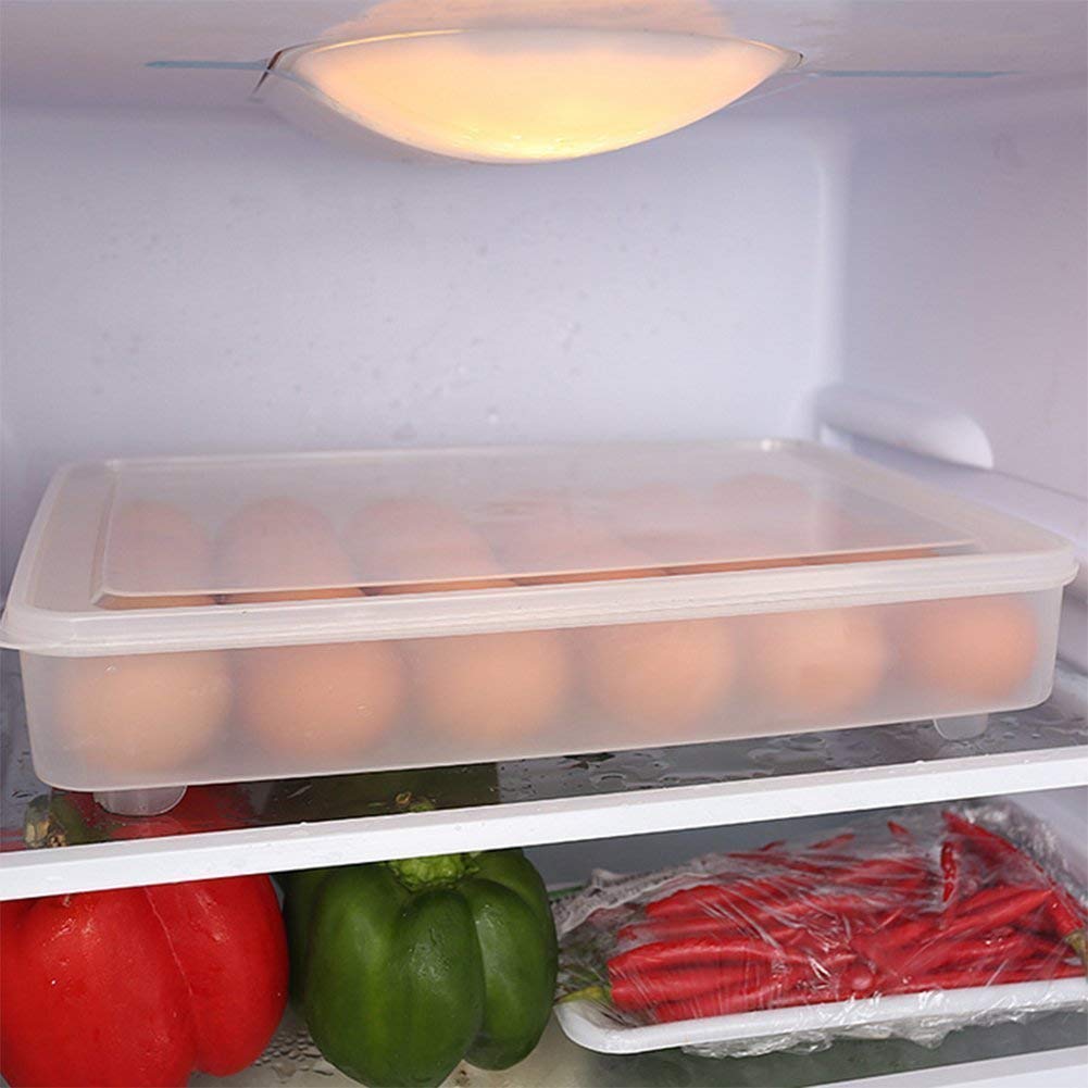 param Clear Large Capacity Portable Home Picnic Plastic Egg Box Case 24 Holder Storage Container Fridge, Egg Box for 24 Eggs, Set of 1 Pieces 3