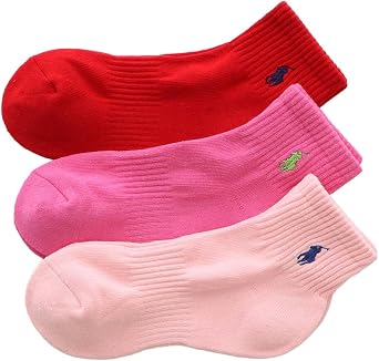 Polo Ralph Lauren 93246604/92009604 Socks, Set of 3, Mens, Womens, Pile Soles, Arch Support, Multiple Colors, Short Socks, Unisex Adults