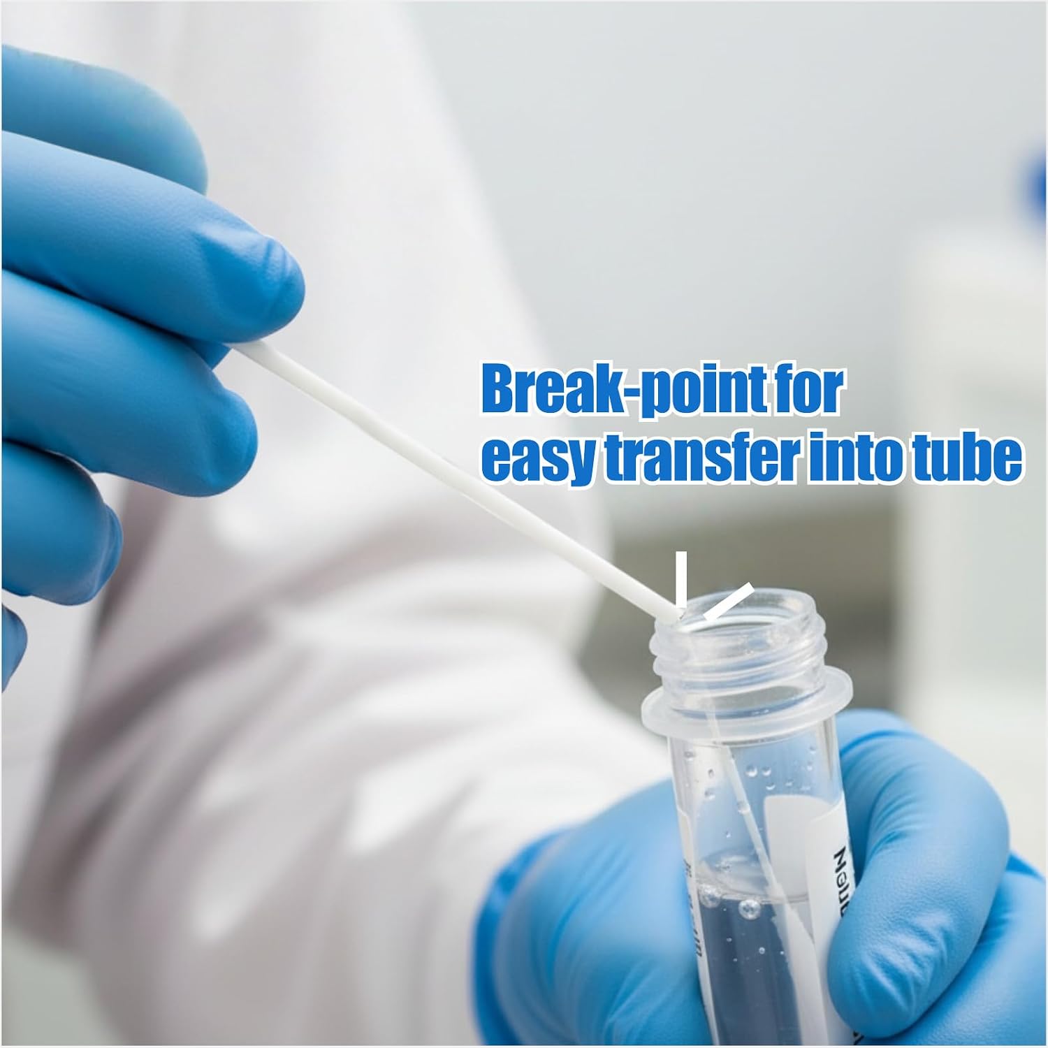 Oral Inspection Swabs for Oropharyngeal Sample Collection, Sterile & Individually Wrapped, Disposable, 30mm Break Point, 200 Pack