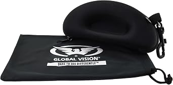 Global Vision Premium Zippered Hard Sunglasses Case and Microfiber Pouch Classic Black