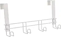 Suporte para porta e parede 4 Ganchos Plus, Metaltru, Branco com Branco