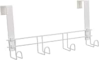 Suporte para porta e parede 4 Ganchos Plus, Metaltru, Branco com Branco