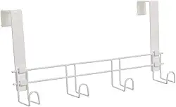 Suporte para porta e parede 4 Ganchos Plus, Metaltru, Branco com Branco