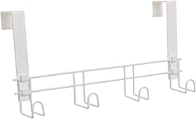 Suporte para porta e parede 4 Ganchos Plus, Metaltru, Branco com Branco
