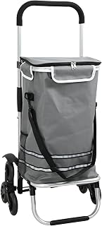 vidaXL Funda plegable de poliéster gris para carrito de la compra, ajustable, ligera, para uso en interiores y exteriores