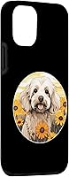 Vista 3 de iPhone 13 lindo Cockapoo en primavera jardín de flores colorido cachorro perro caso