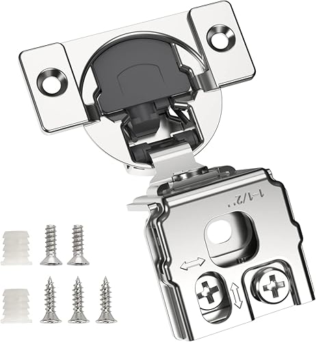 Miniatura 7 de Paquete de 20 bisagras ocultas de cierre suave 3D superpuestas de 1 pulgada para puerta de marco facial, bisagras de cierre automático suaves y